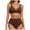 Coffee, variant on ZQUUVOU Women's Ribbed Two Piece Bikini Set Solid Color High Waist Texture Tie Side Swimsuit Beach Vacation Black
