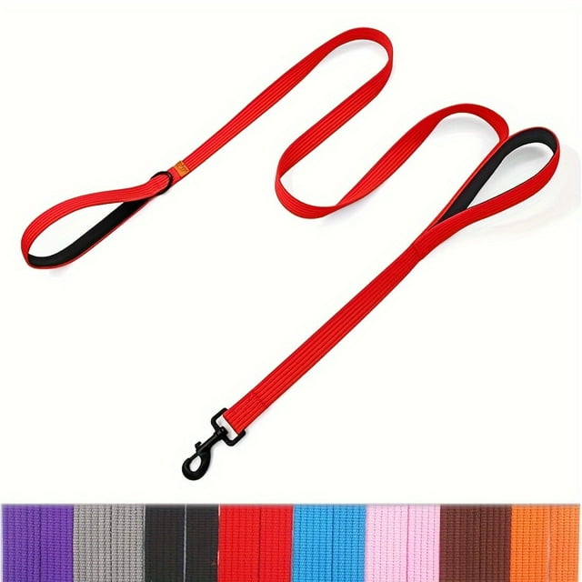 YOPTOP Dog Training Leash Long Sturdy Dog Leash With 2 Padded Handles Safety Walking Lead For Medium And Large Dogs,Red,2.5*150CM
