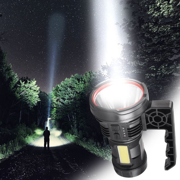 Linterna lateral multifuncional de luz fuerte para exteriores, LED, portátil, recargable por USB para el hogar