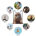 thumbnail image 6 of Daiia Fluffy Alpaca Mountain Meadow Pattern Drawstring Backpack, Gym Bag, Lightweight Backpack, Water-Resistant Bag Travel Sports Backpack, Fitness Bag, Yoga Bag-Small, 6 of 6