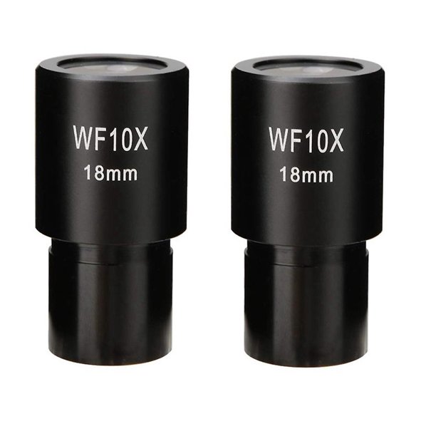 2 piezas de ocular de campo amplio WF10X, microscopio biológico, lente óptica, ocular de gran angular de 23,2 mm, montaje