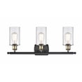 thumbnail image 2 of 516-3W-BAB-G802 Innovations Lighting Clymer - 3 Light Bath Vanity In Art Deco Style-12 Inches Tall and 26 Inches Wide-Black Antique Brass Finish-Clear, 2 of 2