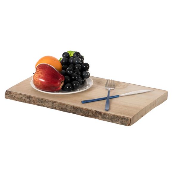 Plateau de Service Rectangulaire en Bois Rustique Naturel 16 Po.