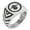 Silver, variant on Stainless Steel Akai Samurai Crest Chevron Pattern Biker Style Polished Ring