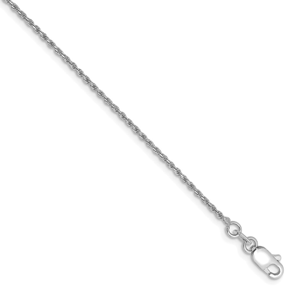 Mia Diamonds 14k WG 1.15mm Machine-made Rope Chain Necklace
