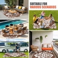 thumbnail image 4 of Brown Boho Outdoor Rug for Patio/Deck/Porch, Non-Slip Large Area Rug 3 x 5 Ft, Vintage Classic Bohemia Flower Textured Indoor Outdoor Rugs Washable Area Rugs, Reversible Camping Rug Carpet Runner, 4 of 8