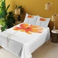 thumbnail image 4 of Ambesonne Nature Fitted & Top Sheet Set with Shams, Romantic Poppy, White Orange, 4 of 8