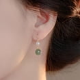 thumbnail image 6 of QIQUWOHUL New Chinese Antique Anti Jade Long Tassel Earrings For Women Retro Versatile Temperament Buckle Earrings Stud Earrings, 6 of 9
