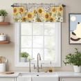 thumbnail image 2 of Vintage Sunflower Valance Curtain Farmhouse Barn Door White Yellow Flower Leaf Butterfly Window Valances Rod Pocket Short Curtains Window Treatments for Kitchen Bedroom Bathroom Laundry 54" x 18", 2 of 9
