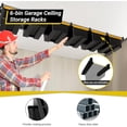 thumbnail image 3 of 6-bin Overhead Garage Storage Rack, Ceiling Storage Racks Heavy Duty, Powder Coated Tote Storage Rack for Garages, Sheds, Storerooms (7 PCS, for 6 Bins), 3 of 8