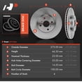 thumbnail image 5 of A-Premium 10.83 inch (275mm) Front Vented Disc Brake Rotors Compatible with Select Toyota models - Yaris 2012-2018, 2-PC Set, 5 of 9