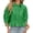 Green, variant on Three Quarter Sleeve Solid Color Women Ruffle Blouse Button Down Crop Tops