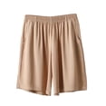 thumbnail image 2 of CQONEPT Oversize Shorts for Women Ice Silk Quick Dry Stretch Shorts Summer Workout Athletic Gym Pants with Pockets Khaki 4XL, 2 of 5