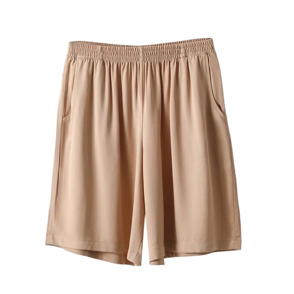 Enjoytime Womens Shorts Casual Solid Color Elastic Waist Summer Casual Comfy Lounge Plus Size Shorts