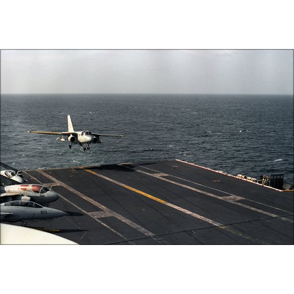 24"x36" Gallery Poster, S-3A Viking aircraft s-3 landing with damaged landing gear CVN-72