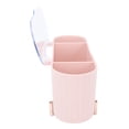 thumbnail image 1 of Dispensador De Soporte Qtip, Tapa Transparente, Soporte Para Bolas De Algodón, Multifuncional, Antipolvo, Elegante, Acanalado, Rosa, Rectangular, Para Baño, Hisopo De Algodón,, 1 of 7