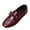 Wine, variant on Wine Women'S Flats, Slip On Casual Shoes, Bow Decor Soft Pu Leather, Round Toe Comfort Flat Shoes, Elastic Gore - Versatile Plus Size Daily Work Shoes