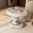 thumbnail image 6 of Kavren Modern Oval Glossy Pedestal End Table, Ivory, 6 of 12