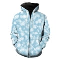 thumbnail image 1 of Sudadera con capucha y cremallera para hombre, diseño de copos de nieve de invierno, estilo hip hop, informal, estilo Harajuku, unisex, de manga larga, 1 of 6