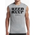 thumbnail image 2 of Gymish Keep Pushing Workout Muscle Tank Top for Men – Funny Gym Tank, Lifting Sleeveless Shirt, Athletic Gym Wear, 2 of 5