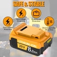 thumbnail image 2 of 6 Pack For DeWalt 20V 20 Volt Max XR 8.0AH Lithium Ion Battery Pack DCB206-2 DCB205-2e, 2 of 6