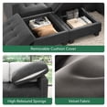 thumbnail image 4 of HONBAY Modern 100% Polyester Fiber Reclining Convertible Sleeper Sofa Bed, Grey, 4 of 7