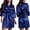 02-Blue, variant on Sexy Sleepwear For Women Women's Satin Robe Short Silky Bathrobes Bridesmaid Bride Wedding Party Robes Sexy Kimono Sleepwear 01-Black M