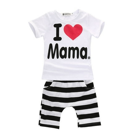 

Bmnmsl 0-24Months Cute Baby Summer Clothing Boy Girls Infant Sleepwear Top+Pants Outfits Suit