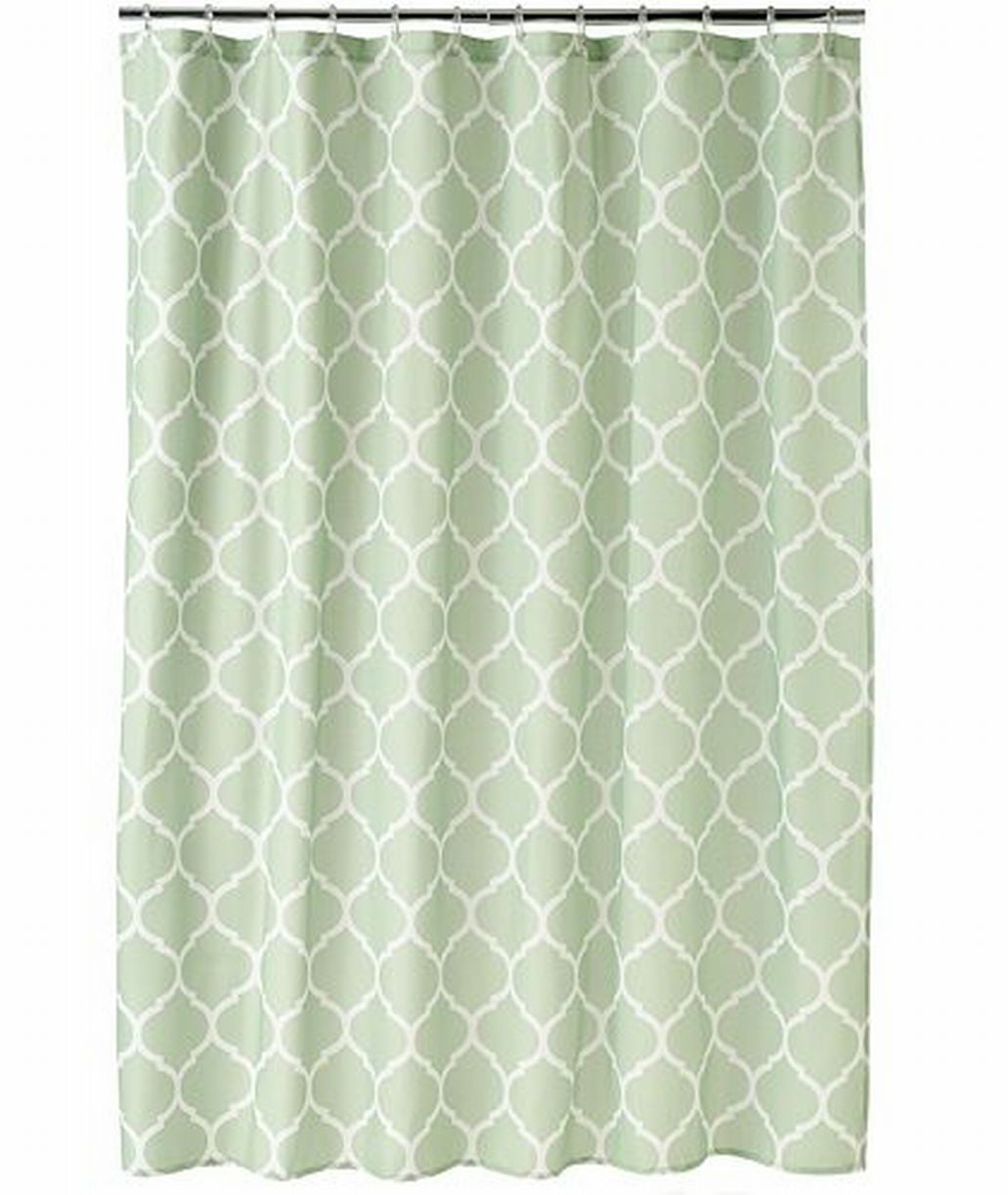 Home Classics Green Trellis Fabric, Home Classics Ruffle Ombre Fabric Shower Curtain