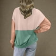 thumbnail image 4 of FAIWAD Long Sleeve Tops for Women Casual Loose Color Block Ribbed Knit Crewneck Pullover Trendy Work Clothes, 4 of 8