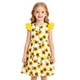 thumbnail image 6 of Lanbubble Toddler Girl dresses Flutter Sleeve Dress with Back Bowknot Casual Sundress For Girls 3-7 Years, 6 of 6