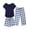 Navy Blue, variant on Ekouaer 3 PCS Capri Pajamas for Women Set Short Sleeve Pajama Sets Floral Pj Sets Soft Sleepwear with Pockets