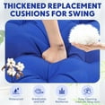 thumbnail image 6 of 2-3 Seater Porch Swing Cushions with Backrest 60 x 40 x 4 Inch Thick Outdoor Waterproof Bench Pad Patio Swing Replacement Cushion, Split Design, Soft for Garden, Lawn, Backyard(Navy Blue), 6 of 18