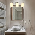 thumbnail image 5 of 3-Light Bathroom Vanity Light Fixture Over Mirror, E26 Sconces, Brushed Nickel, Frosted Glass(Bulbs not Included), 5 of 7