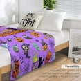 thumbnail image 6 of Halloween Throw Blanket, Cute Spooky Bat Pumpkin Halloween Blanket Soft Fuzzy Plush for Couch Sofa or Bed, Luxury Flannel Lap Blanket, for Kids, Adults, Wife, Self (Purple) Purple, 6 of 7