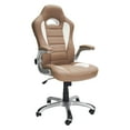 thumbnail image 2 of Techni Mobili High Back Sport Race Office Chair with Flip-up Arms, Techniflex Upholstery, Camel RTA-3527-CM, 2 of 12