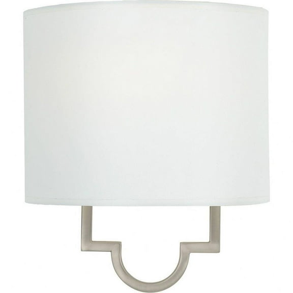 1 Light Contemporary Wall Sconce with White Fabric Shade-10.75 inches H By 9 inches W-Pewter Plated Finish Bailey Street Home 71-Bel-619231
