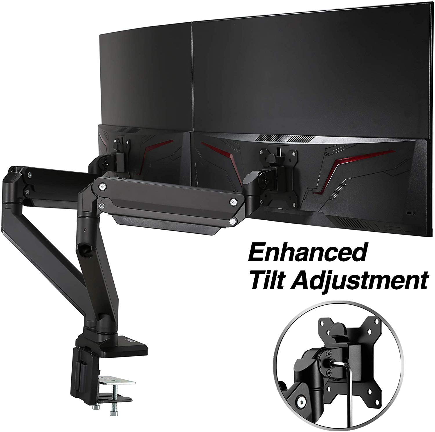 Dual HD LED Desk Mount Monitor Stand 2 Arm Display Bracket LCD Screen TV Holder 
