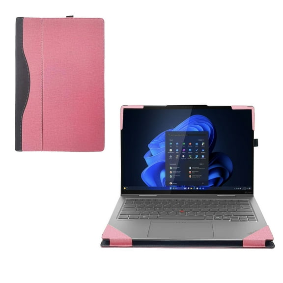 Laptop Cover Case for Lenovo ThinkPad X1 2-in-1 Gen10/Gen9[not Compatible with Any Other Model] 2-in-1 Detachable PU Leather Shell Notebook Sleeve（Pink）