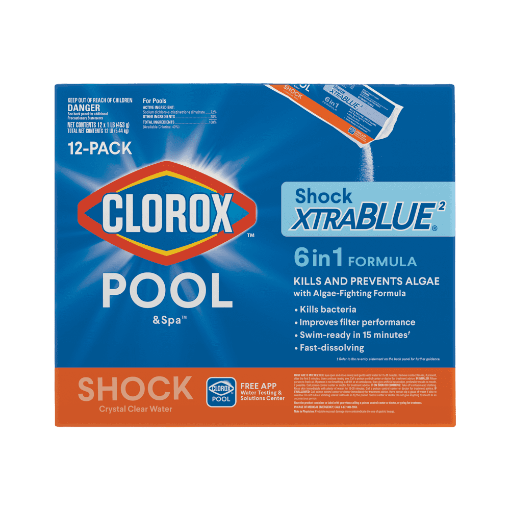 Clorox Pool&Spa Shock XtraBlue2 for Swimming Pools, 12pk