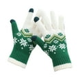 thumbnail image 2 of Gloves Mittens Women Can Enable Screen Gloves Warm Stretch Knitted Gloves Mittens Winter Keep Warm Knitting Christmas Snowflakes Printing Golves Students Outdoor Riding Hiking Mittens Gloves Mittens, 2 of 5