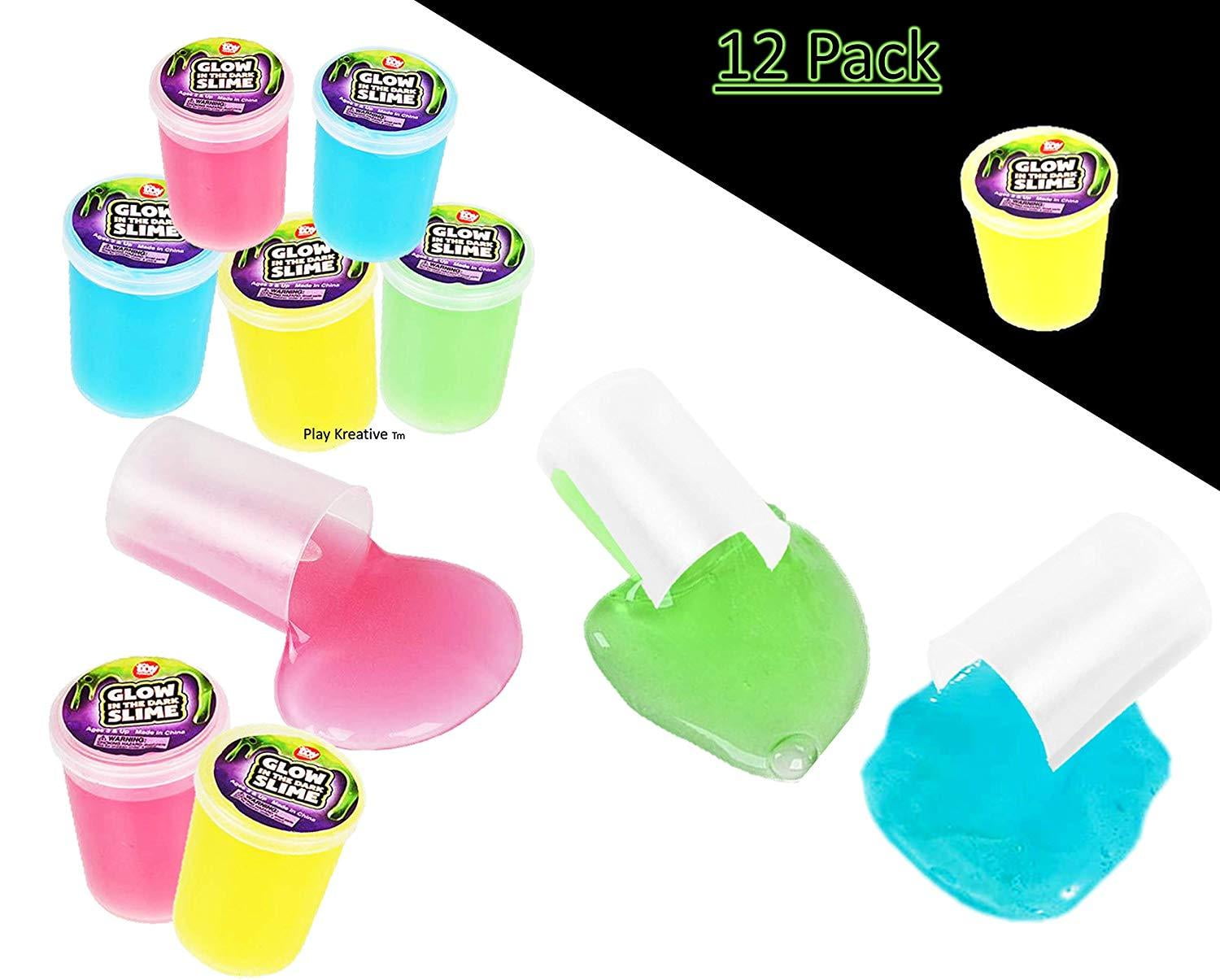 Glow in The Dark Slime 12 Pack Assorted Neon Colors
