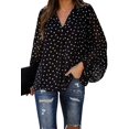 thumbnail image 1 of Blouses en Chiffon Col en V pour Femmes Manches Ballon Décontractées, 1 of 6