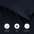 thumbnail image 5 of Noble Linens Rayon from Bamboo 4 Piece Luxury Bed Sheet Set, Navy, Queen, 5 of 11