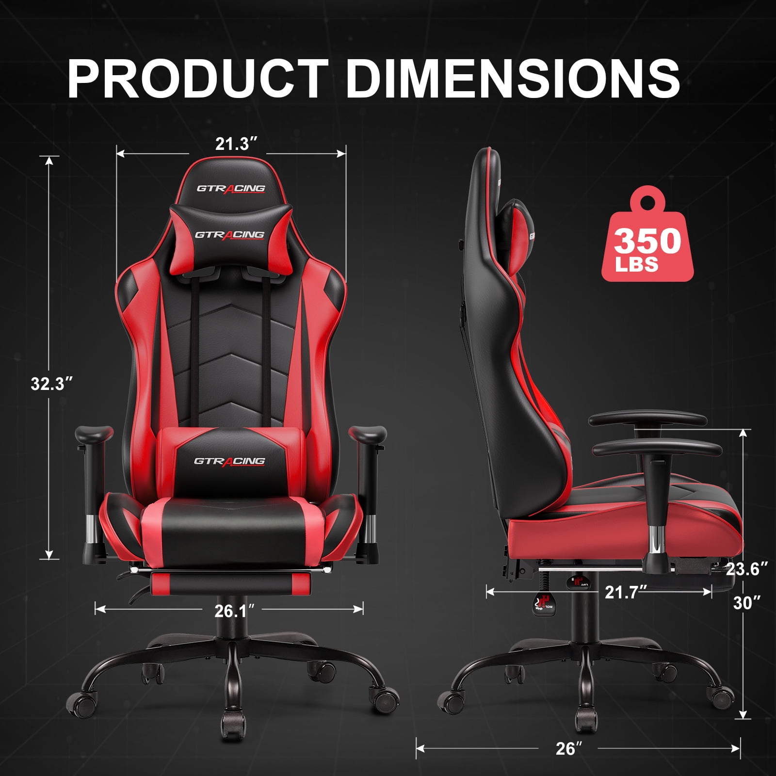 GTRACING Gaming Chair with Adjustable Headrest and Nepal Ubuy
