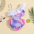 thumbnail image 5 of ASFGIMUJ Toddler Girls Swimsuit One Shoulder Bikini Sets Sling Scale Hot Spring Beach Baby Summer Beacher Swimwear Baby Girl Bathing Suit,2 Piece,Size 3-4Y, 5 of 6