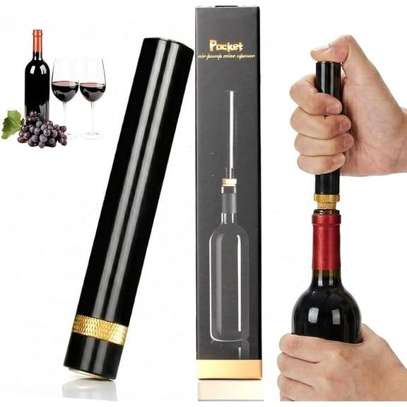 Wrongduck Aeropop Wine Opener, Portable Air Pressure Pump Wine Bottle Opener with Stainless Steel Needle, Pocket Travel Cork Remover for Home and Party