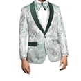 thumbnail image 2 of Men Insomnia Manzini Blazer Stage Performer Singer Prom MZS300 Green Floral New, 2 of 2