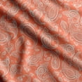 thumbnail image 1 of Soimoi Asian Paisley Print, Silk Fabric, Decor Sewing Fabric by The Yard 42 Inch Wide,Decorative Fabric for Shirts Suits Ties, White & Orange, 1 of 5