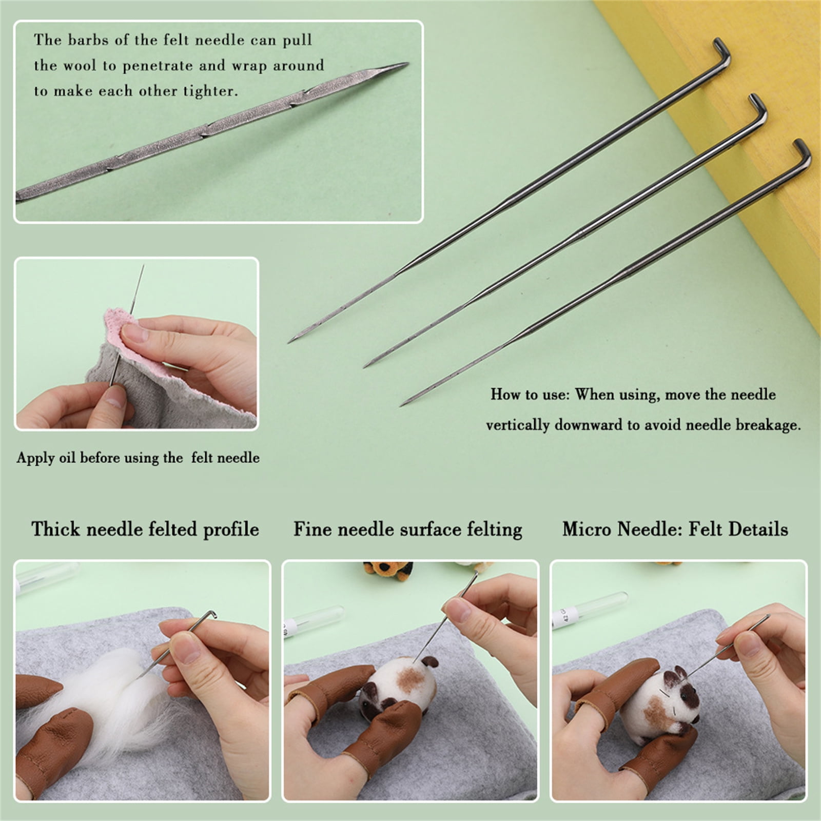 Ladaidra Brown fhgksm Needle Felting Set, Animal Felting Starter Kits with Felting Needle